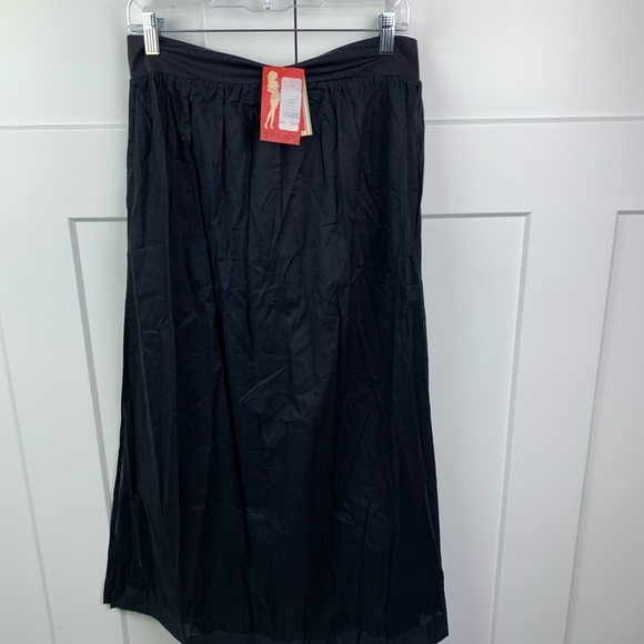 NWT Spanx S M Look At Me Black Swimsuit Cover Up Maxi Skirt Waist Tie - Picture 2 of 7